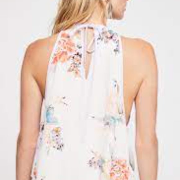 Free People Break Free Tank Top White Floral - Picture 2 of 9